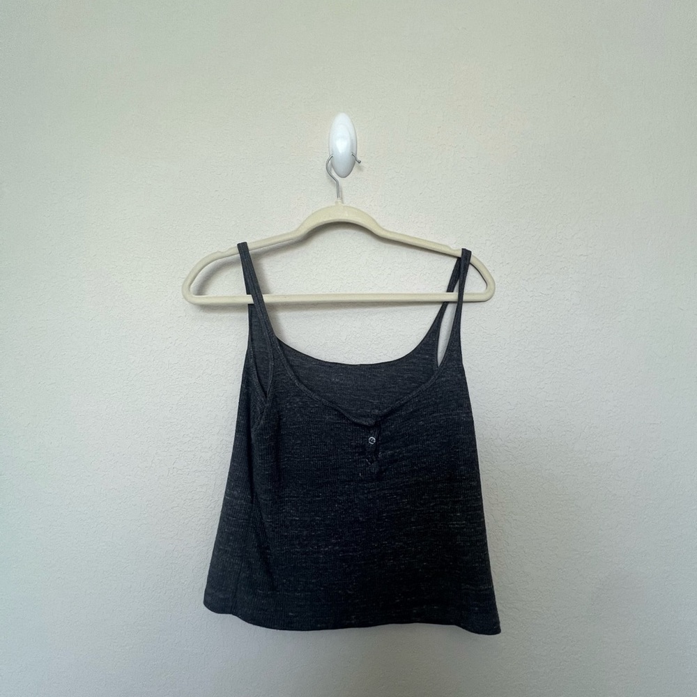 Brandy Melville Grey button tank top